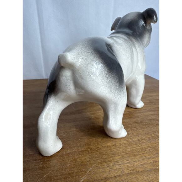 Vintage Bulldog Figurine 11" x 7" Painted Porcelain White Gray Dog Standing GUC - Picture 9 of 10